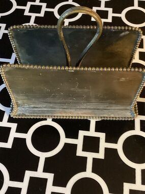 Vintage Antiqued-Brass Trimmed Letter Rack
